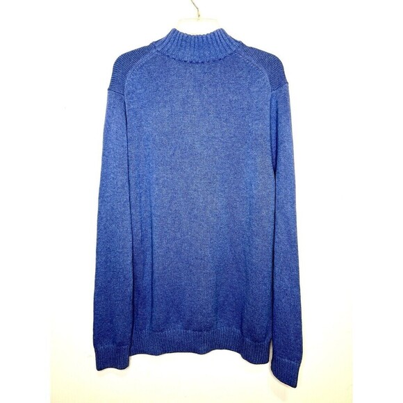 Croft & Barrow Men’s 2XL Cotton Blend Periwinkle Mock-neck 1/4 Zip Sweater - Picture 2 of 8